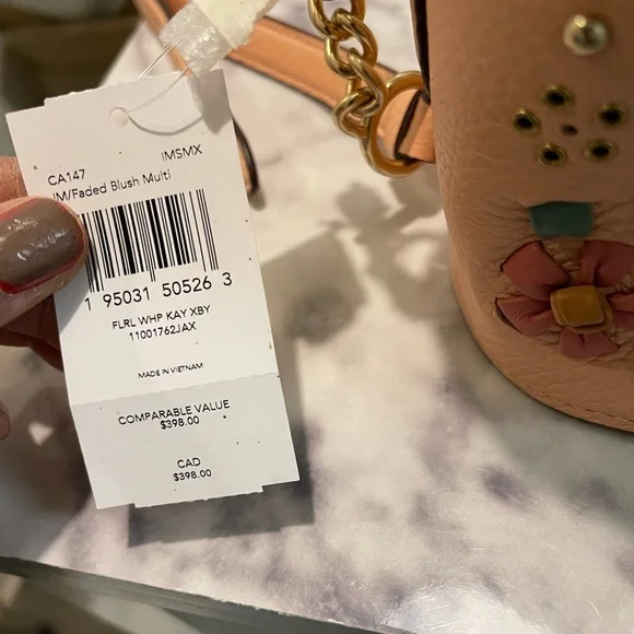 Coach Pink Crossbody Bag with Floral Accents - Picture 3 of 9